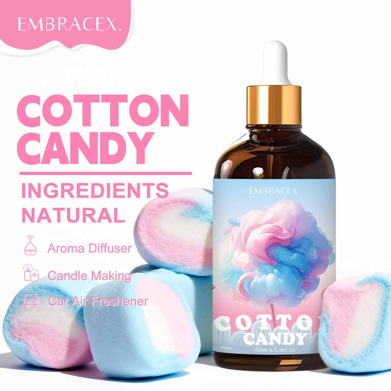 Art Craft Things - 100ml Pamuk Şeker Esansiyel Yağı Difüzörler
