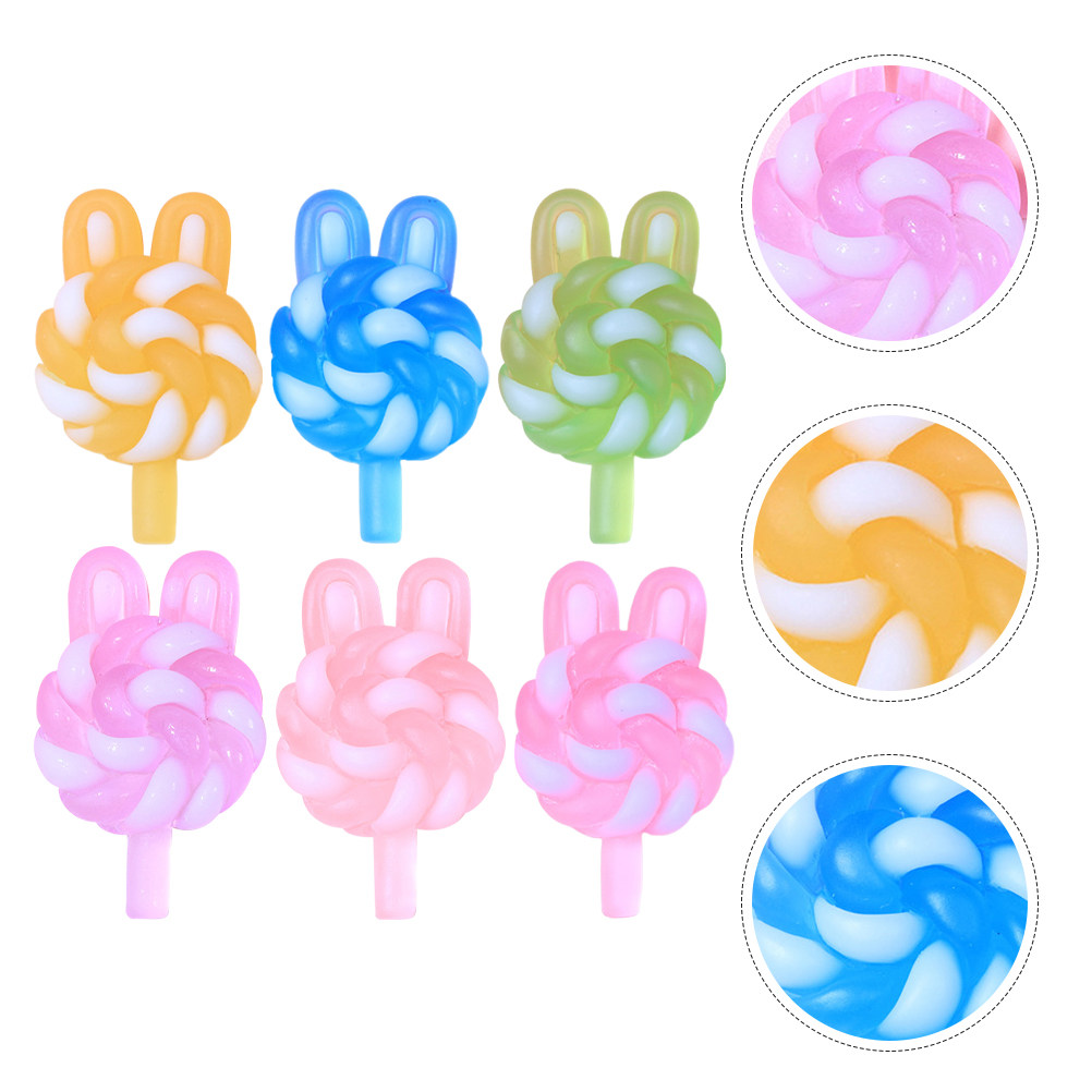 Art Craft Resin - 24 adet sevimli karikatür lolipop takılar
