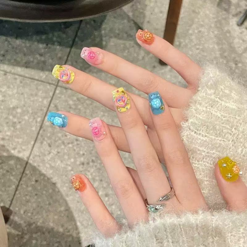 Art Craft Resin - 100 Mini Renkli Kaplumbağa Reçine Süsleri