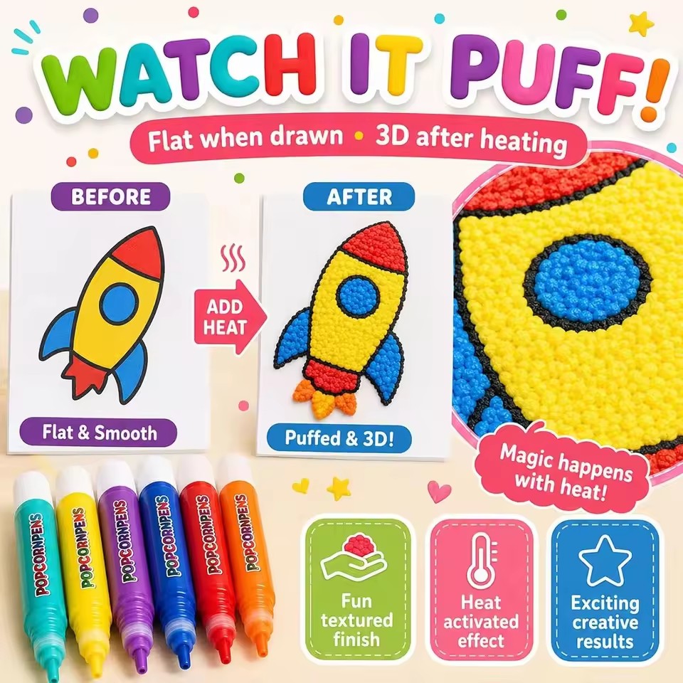 Art Craft Journals - Puffy Popcorn Kalem Seti, Günlük Çalışmaları,