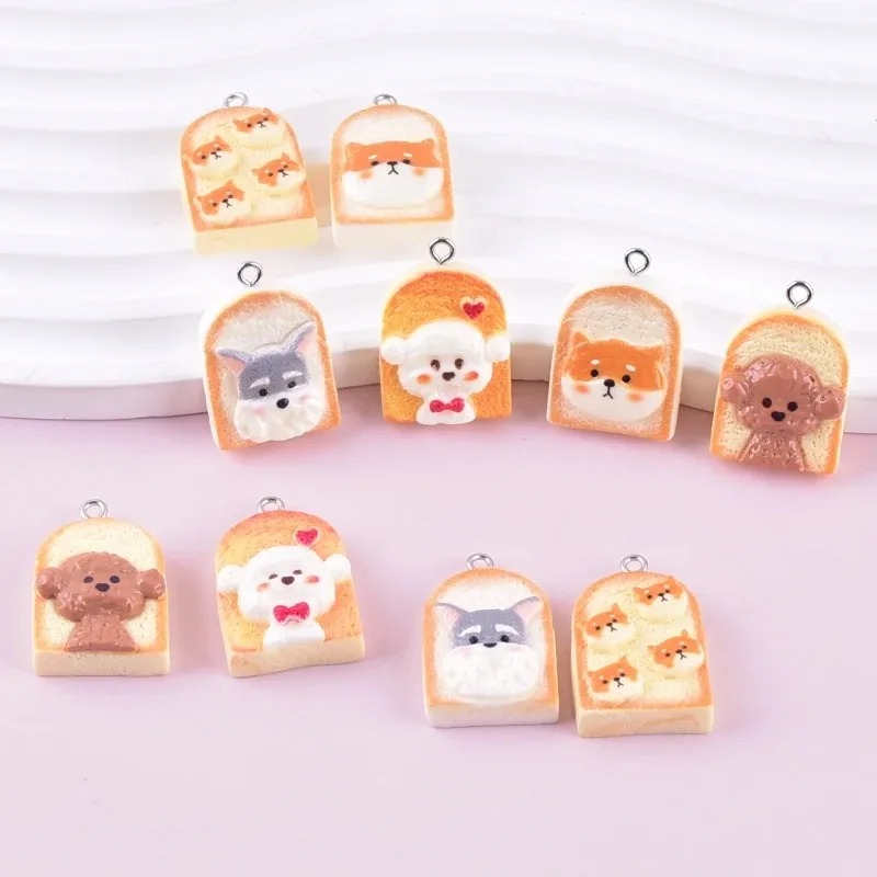 Art Craft Resin - 10 adet sevimli tost köpek reçine