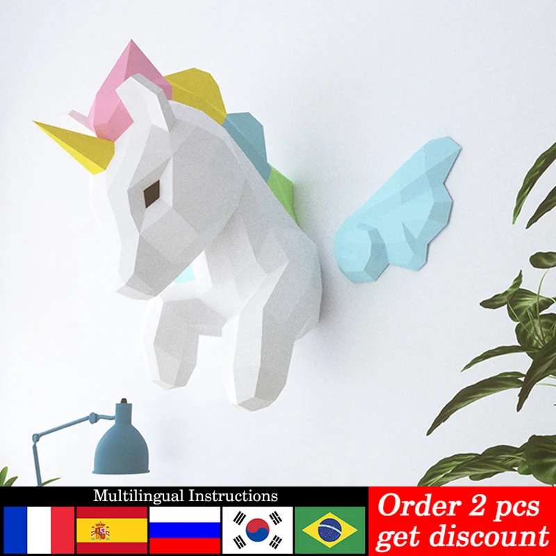 Art Craft Rainbow - Gökkuşağı ünikorn Hayvan Duvar Dekor Ev