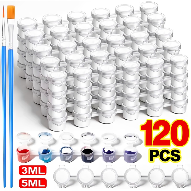 Art And Craft With Paint - 3/5ml boş boya kapları kapaklı sanat