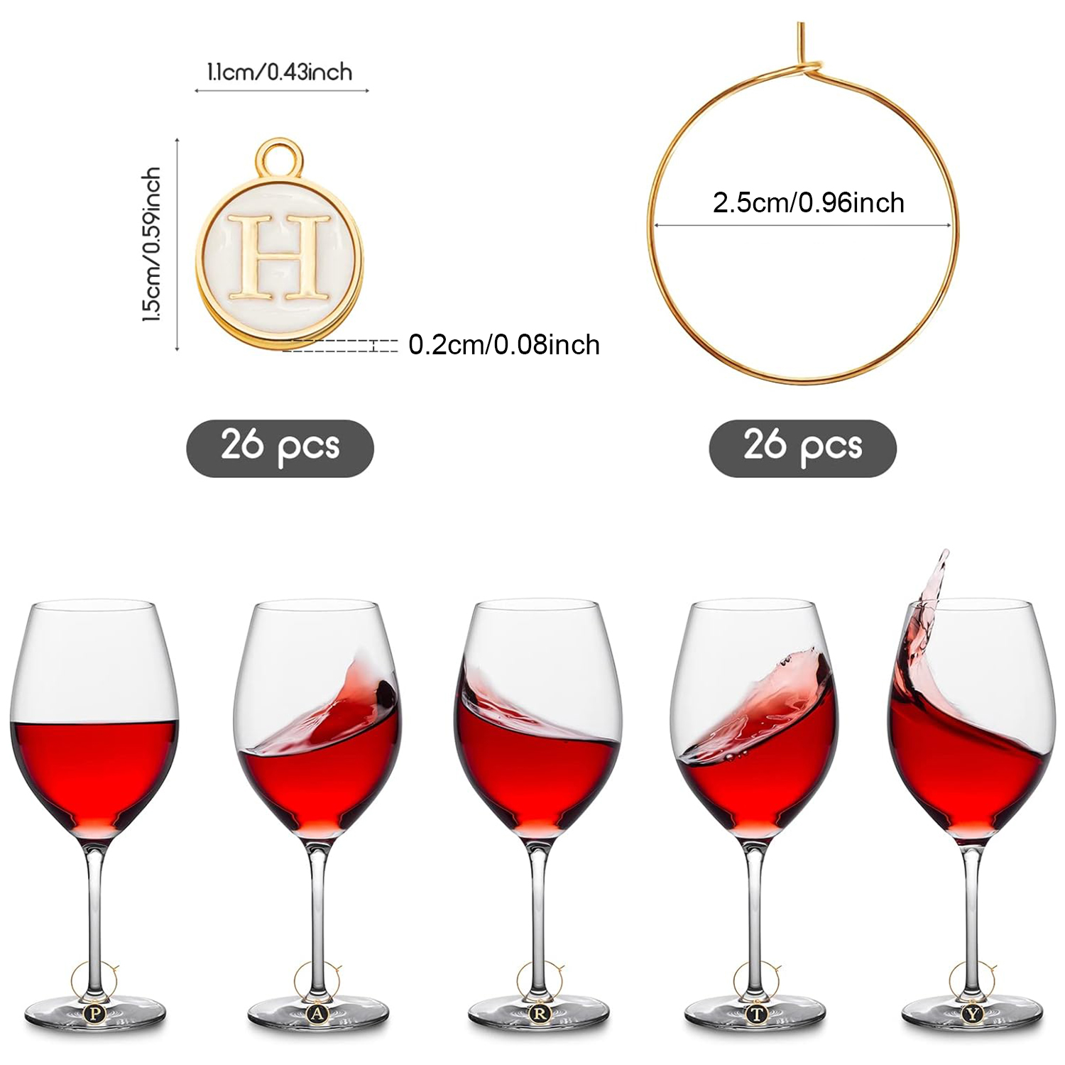 26 adet Şarap Takılar Kök Gözl - Art Craft Glasses incelemesi ve fiyatı