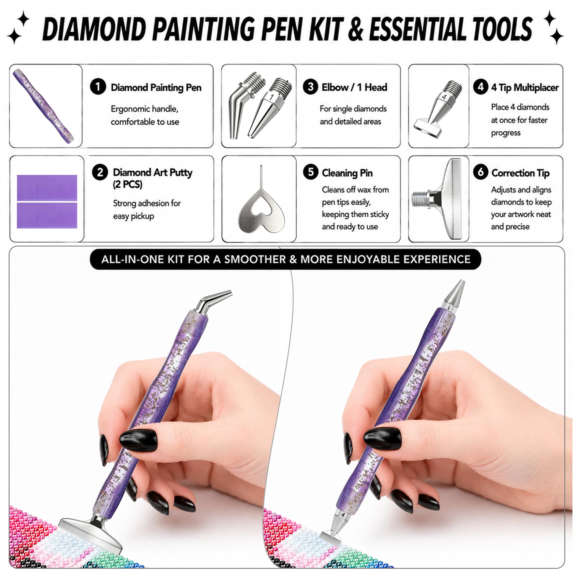 Eğimli uçlu elmas boyama kalem - Art Craft Resin incelemesi ve fiyatı