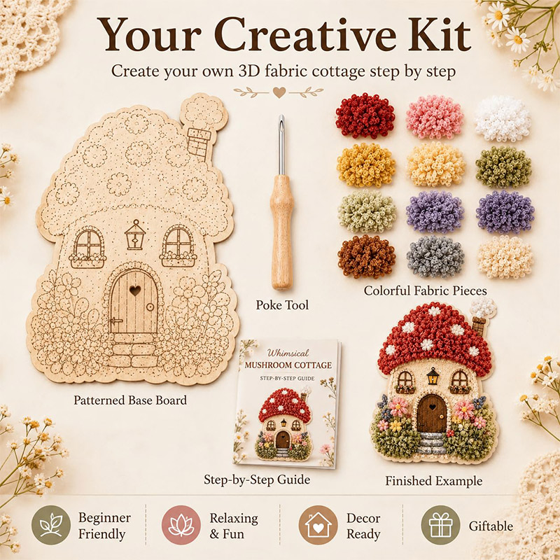3D Mantar Ev Poke Art DIY Kiti - Art Craft Kits incelemesi ve fiyatı