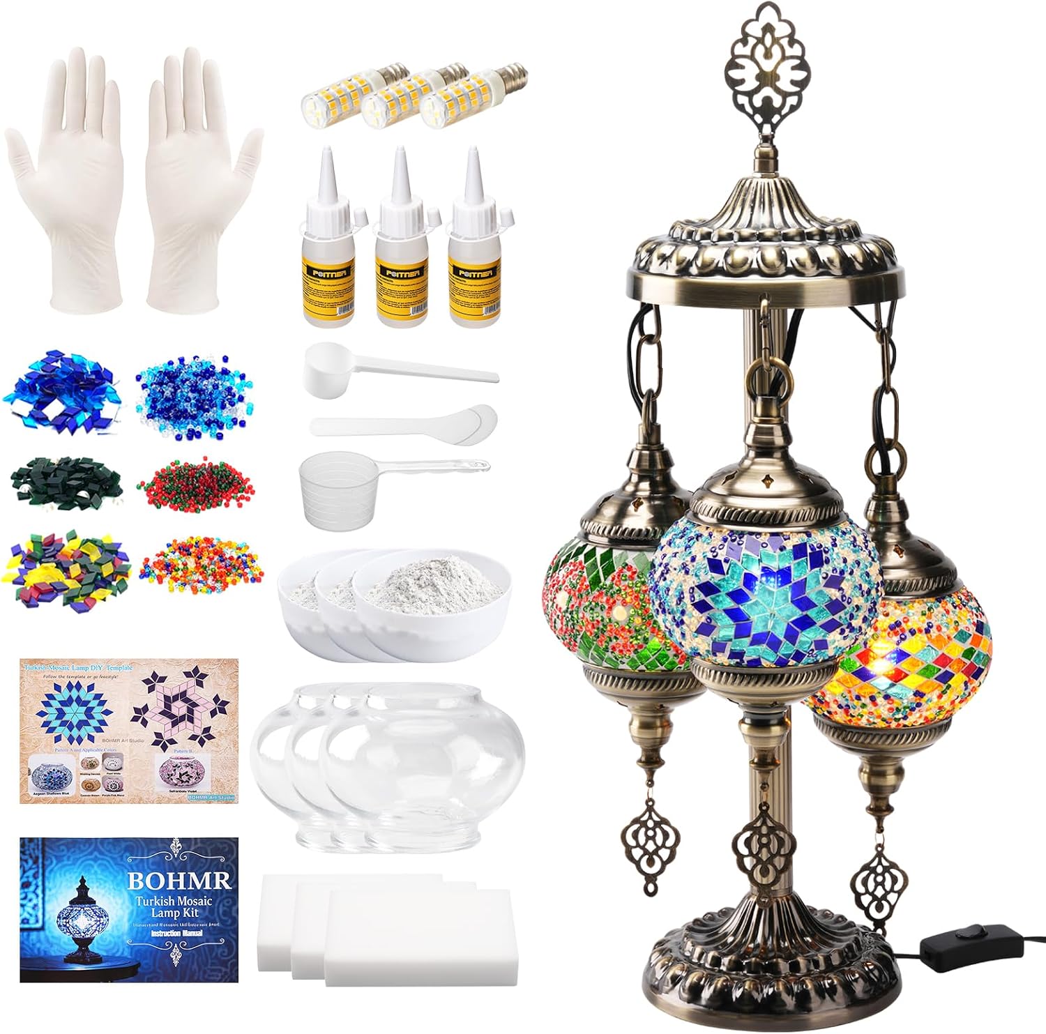 DIY 3 Küreli Türk Mozaik Lamba - Art Craft Kits incelemesi ve fiyatı